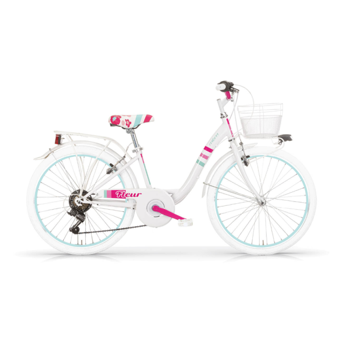 Bici Bambina MBM Fleur 24" 6 Velocità-Bianco