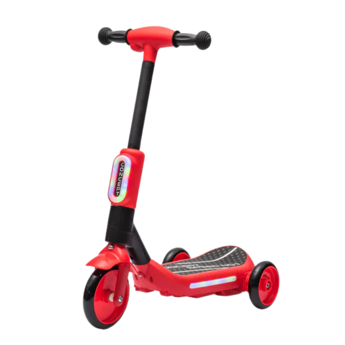 Monopattino Elettrico per Bambini Deluxe 3 Ruote + Casco e Kit Protezioni-Rosso