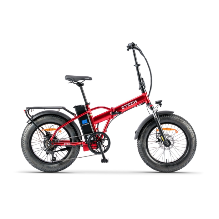 Bicicletta Elettrica Z-Tech ZT-89-F Folding Etna Telaio (Dritto) 250W 10.4Ah 36V Batteria Litio-Rosso