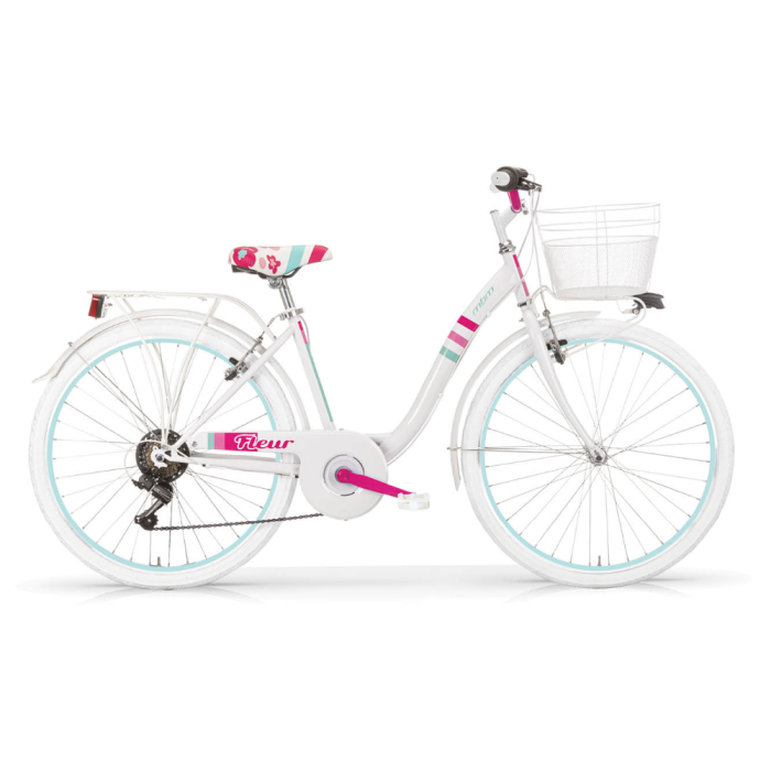 Bici Bambina MBM Fleur 26" 6 Velocità-Bianco