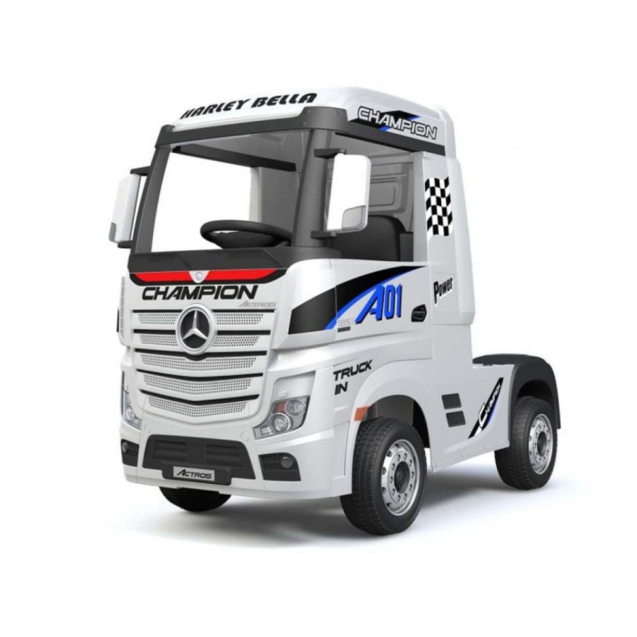 Camion Elettrico Per Bambini Truck MERCEDES ACTROS 12V Porte Apribili-Bianco