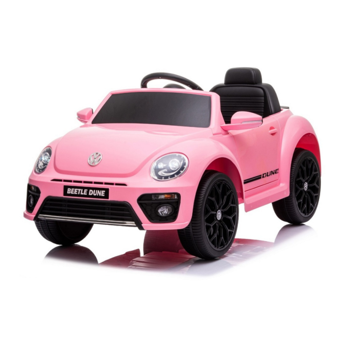 Auto Elettrica per Bambini Volkswagen Maggiolino New Beetle Small 12V-Rosa