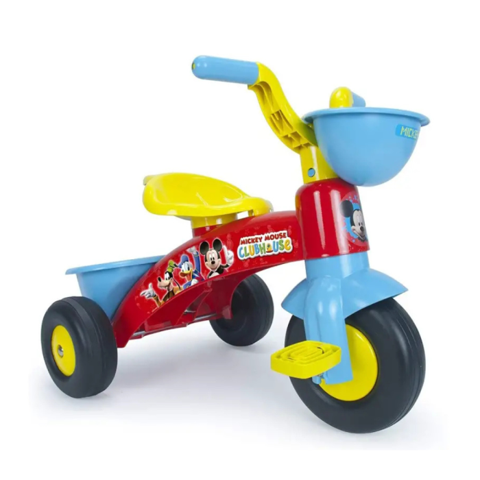 Triciclo a Pedali Primi Passi Disney MICKEY MOUSE con Cestino e Portagiochi