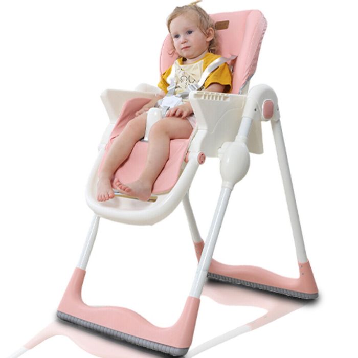 Seggiolone Pappa Wizy Easy 0 - 36 Mesi Chiusura Salvaspazio e Altezza Regolabile -Rosa