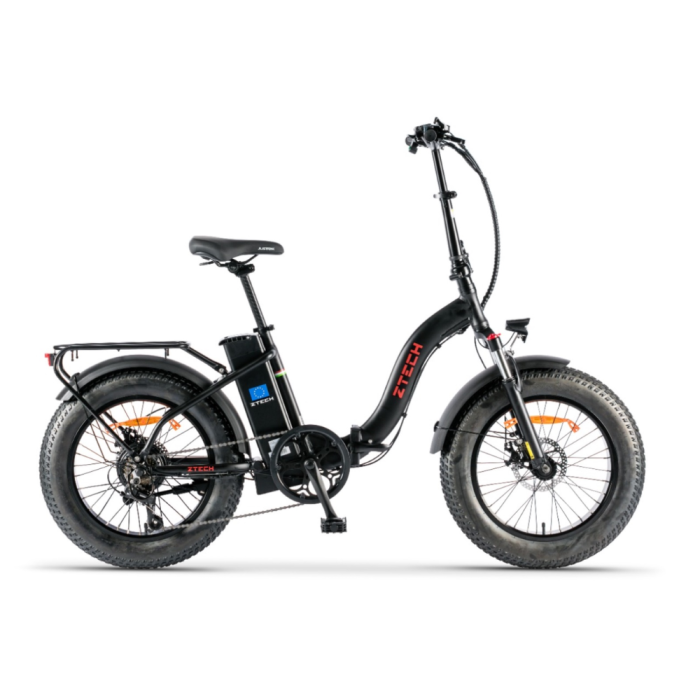 Bicicletta Elettrica Pieghevole Z-Tech ZT-89-D Folding Etna 2.0 250W(500W) 13Ah 48V Litio-Nero