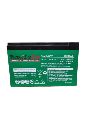 Batteria Ciclica per Veicoli Elettrici - Scooter - Biciclette - Monopattini  - 12V  16Ah a Piombo Gel T2