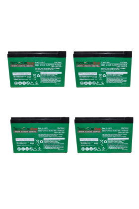 4 Batterie Cicliche per Veicoli Elettrici - Scooter - Biciclette - Monopattini (48V ) 12V - 16Ah a Piombo T2