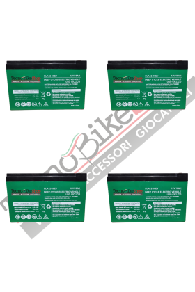 4 Batterie Cicliche per Veicoli Elettrici - Scooter - Biciclette - Monopattini (48V ) 12V - 16Ah a Piombo T2