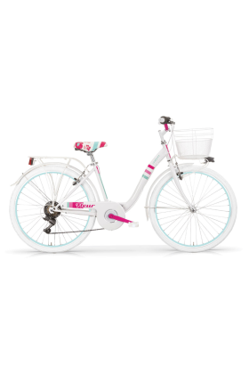 Bici Bambina MBM Fleur 26" 6 Velocità-Bianco