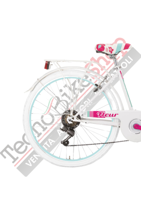 Bici Bambina MBM Fleur 26" 6 Velocità-Bianco