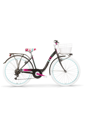 Bici Bambina MBM Fleur 26" 6 Velocità-Nero