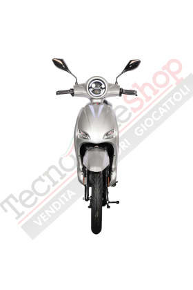 Scooter Elettrico BR-1 Sport 800W 20Ah 48V Batteria a Piombo - Immatricolabile-Silver/Grigio Metallizzato