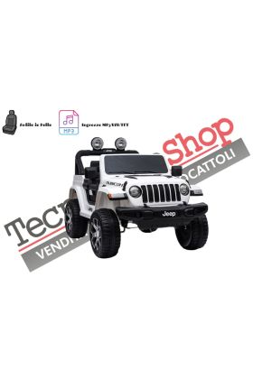 Auto Macchina Elettrica per Bambini JEEP FIAT Wrangler RUBICON 12V 2 Posti  con Mp3 - Sedile in Pelle