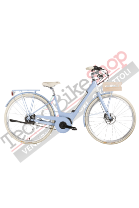 Bicicletta Elettrica A Pedalata Assistita MBM E-Primavera Donna 28"-Azzurro(Light Blue)
