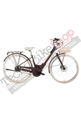 Bicicletta Elettrica A Pedalata Assistita MBM E-Primavera Sport Donna 28"-Marrone(Matt Chocolate)