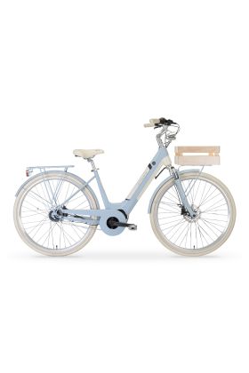 Bicicletta Elettrica A Pedalata Assistita MBM E-Primavera Donna 28"-Azzurro(Light Blue)